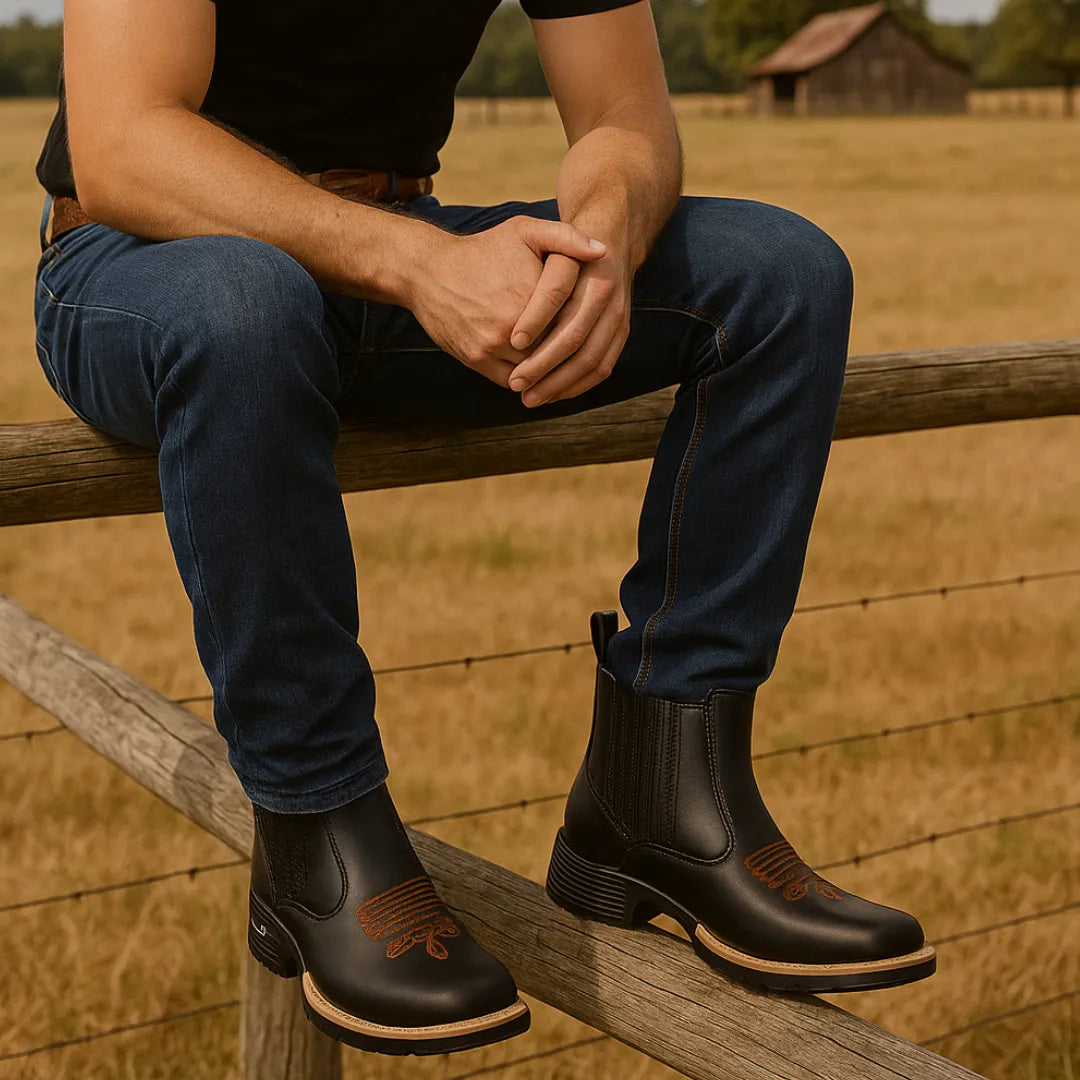 Bota Masculina Casa Up Country Premium – Couro Natural e Solado Tratorado