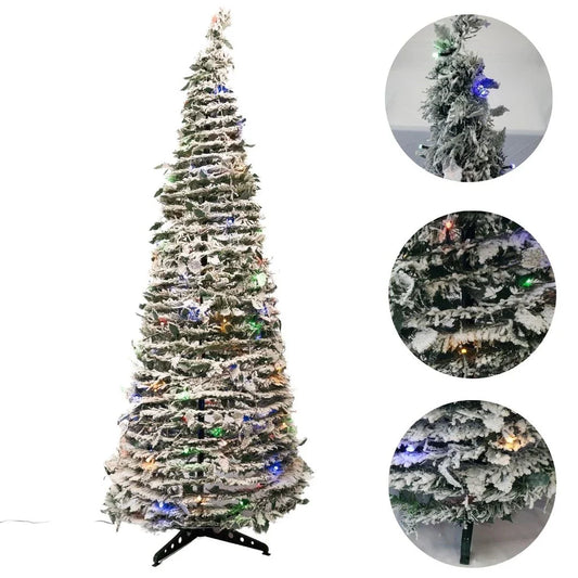 ÁRVORE NATALINA NEVADA RETRATIL C/98LED COLOR 1,5MTS BIVOLT